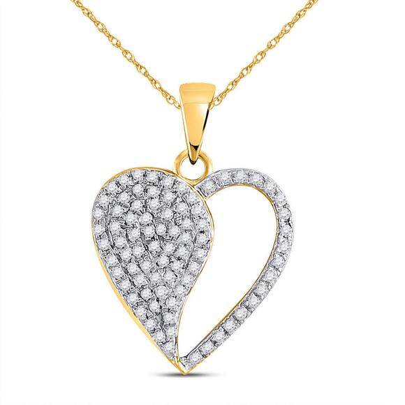 0.33cttw Diamond Heart Pendant 10kt Yellow Gold Charm